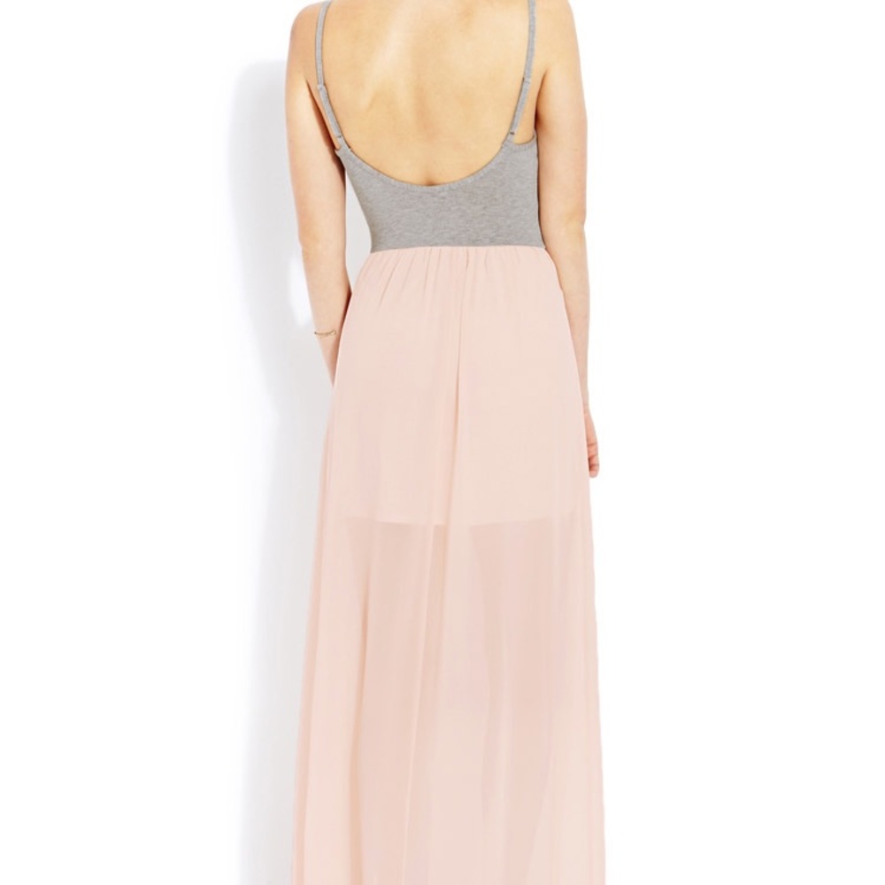 Grey and Pink Maxi Dress Forever 21